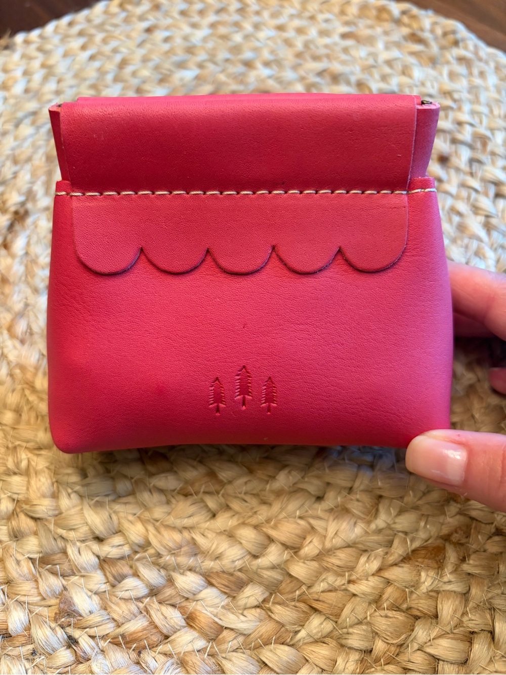 Portland Leather TULIP Pink Leather Penny Pinch Pouch